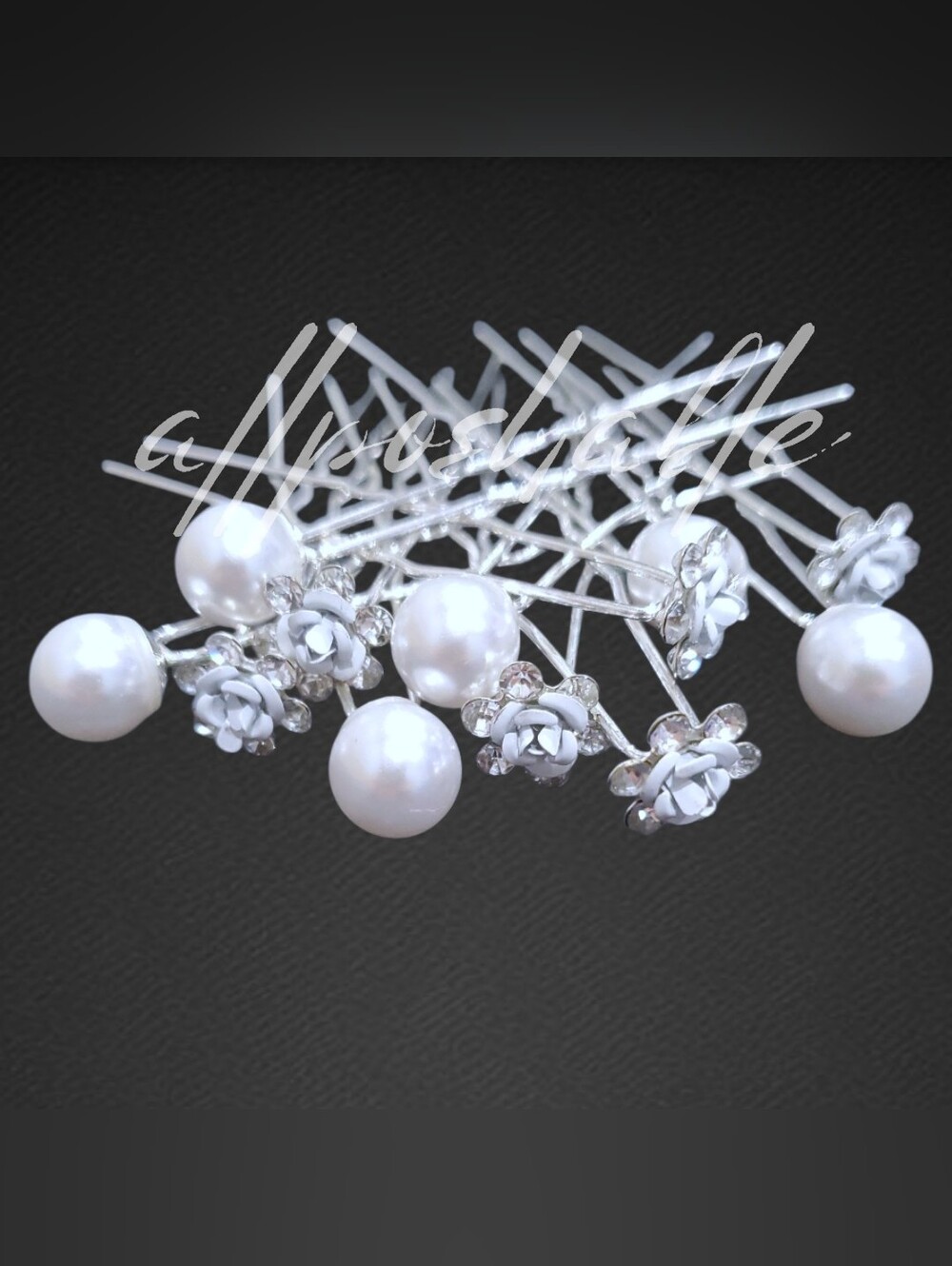 ❗️ONLY SET❗️12 Pearl & Flowers Hair Pins